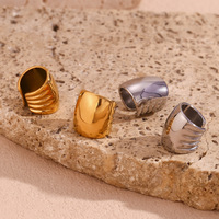 Bijouterie Boucles d'oreilles manchette 18k tendance pour femmes Boucles d'oreilles à clip unique en or en acier inoxydable étanche