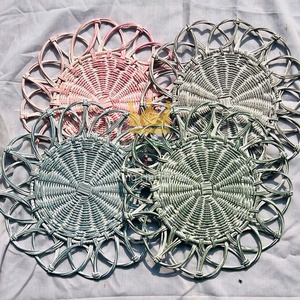 Sets de table festonnés en rotin faits à la main, assiettes de présentation en osier tressé pour mariage, fête, décoration de table, prix abordable - Product Image 5