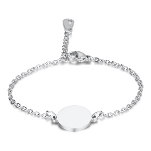 Bracelet rond en acier inoxydable 19MM, bijoux unisexes, gravure au laser disponible - Product Image 1