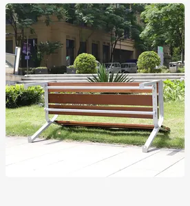 Bancos de exterior desmontables con reposabrazos banco de jardín de aluminio banco de metal de madera maciza para 2-3 plazas