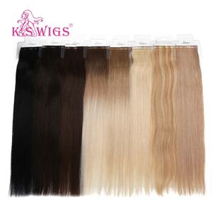 KSWIGS Cabello Humano Chino Virgen Remy de Lujo de 12-28 Pulgadas con Extensiones Adhesivas Clásicas, Puntas Gruesas, Sin Enredos, Sin Caída, Suave y Liso - Product Image 1