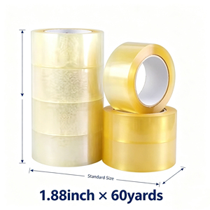 Cinta de Embalaje Bopp de Alta Adhesión, Transparente, de 1.88 Pulgadas x 60 Yardas, con Logotipo Personalizado Impreso, Cinta de Envío Resistente para Sellado de Cajas - Product Image 1