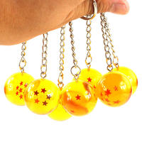 Porte-clés Dragon Anime 2 couleurs 2.5cm boule de cristal Shenron DBZ figurines en PVC Son Goku boules de résine jouets porte-clés pendentif