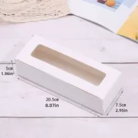 Boîte à biscuits de pâtisserie de haute qualité, boîte à dessert alimentaire avec couvercle rabattable, en carton ivoire, finition mate, boîte carrée pour biscuits avec fenêtre