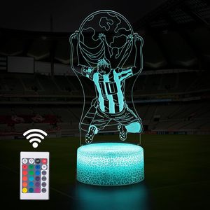 Wholesale World Football 3D LED Night Light Messi Ronaldo Real Madrid Fans Home Souvenir with Remote Control 7 Colorful Change - Product Image 1