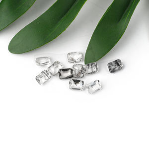 <span class=keywords><strong>Gemas</strong></span> de cristal de pelo negro de alta calidad Natural, corte esmeralda, superficie de tallado de corte facetado, Cuarzo rutilado negro - Product Image 4