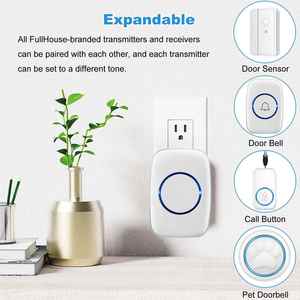 Wireless 60 Ring Tones & 5 Volume Levels Entry Door Alert AA <b>Battery</b> Powered Digital Doorbell Kit for Apartments - Product Image 4