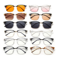 Monture de lunettes anti-lumière bleue pour homme, monture intégrale, design géométrique rétro, style business, tendance, pour adulte
