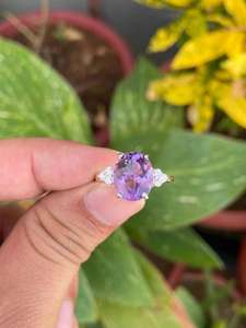 Oval Amethyst Sterling Silver <b>Ring</b> Natural Gemstone Engagement <b>Ring</b> Fine Jewelry - Product Image 5