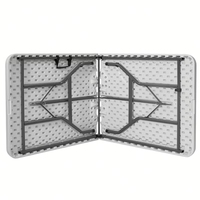 Table de banquet pliable en plastique portable de 6 pieds pour l'intérieur et l'extérieur, pour dîner, pique-nique, fête, événement, mariage, avec poignée