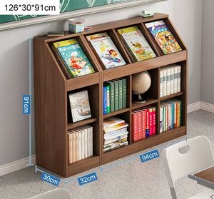 Étagère de rangement pour enfants, étagère pour livre d'atterrissage, étagère d'école, Design en bois, bibliothèque Nature, style Offres Spéciales - Product Image 5