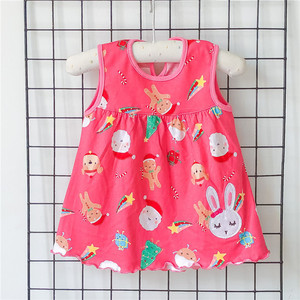 Vêtements d'été pour bébé, robe à fleurs pour tout-petits, haut pour filles, chemise sans manches, robe d'été pour bébé fille - Product Image 3