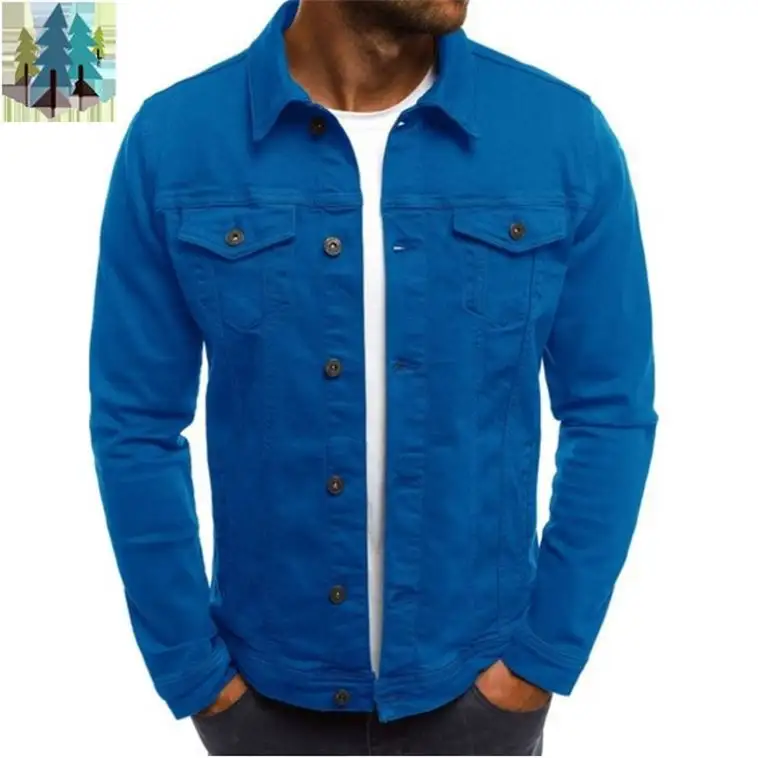 New Fashion Wholesale Plain Washed Cotton Casual Black Men's Denim Jeans Jacket