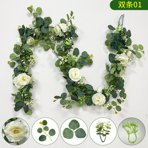 Decoradores de plantas artificiales, 1 unidad de planta de plástico con rosa para decorar fiestas, hogar y patio - Product Image 3