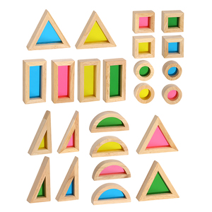 2025 trẻ em mới Montessori đồ chơi bằng gỗ cảm giác cầu vồng xếp chồng Acrylic khối xây dựng - Product Image 2