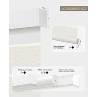 Persianas Zebra Motorizadas ZSTARR con Control Remoto, Cortinas Inteligentes Automáticas de Doble Capa, Persianas Horizontales Compatibles con Alexa para Oficina