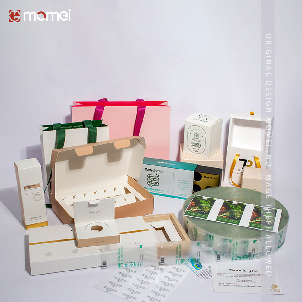 Customized Paper Bag Packaging Stickers Folders Embossing Face Cream Packaging Services Recycled Materials for Small Business