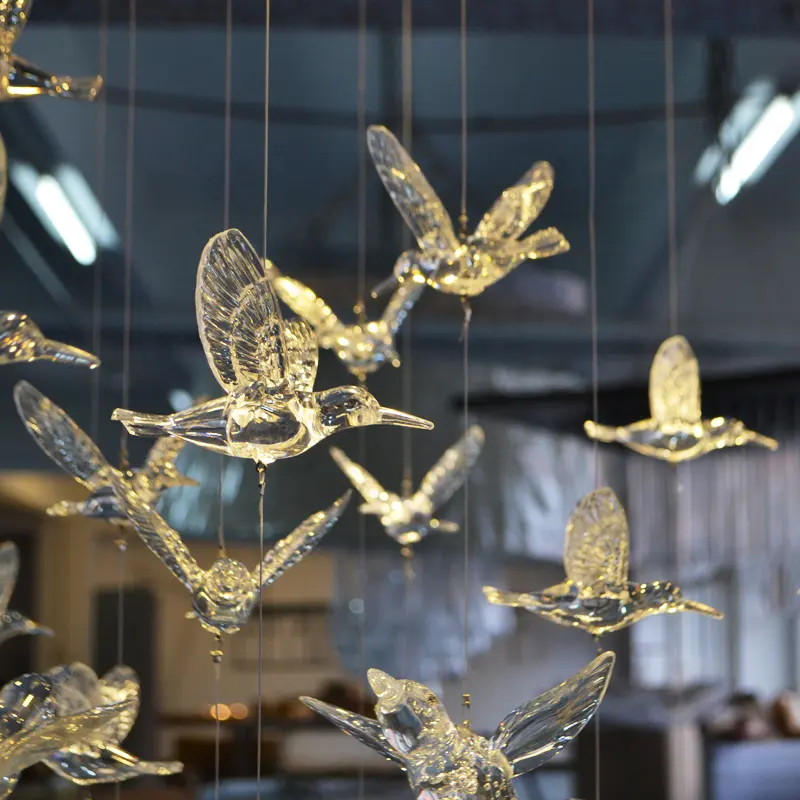 Sanat kolye akrilik Hummingbird süs ev için tavan dekorasyonu düğün dekorasyon