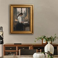 Tableau d'art de femme magnifique, chef-d'œuvre mondial, imprimé, encadrement doré fait main en alliage d'aluminium, décoration murale pour chambre d'hôtel et salon