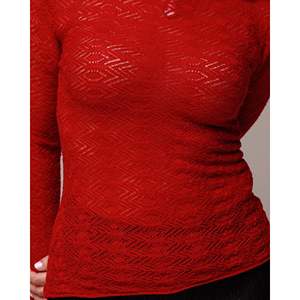 Suéter de Cuello Alto de Lana con Encaje de Diamantes Blancos para Mujer Heyfoo, Lavable a Máquina, Estilo Coreano Vintage, Cálido y Esponjoso para Invierno y Otoño - Product Image 3