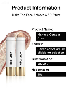 Paleta de Maquiagem Personalizada com Logo Novo 2025, Iluminador à Prova d'Água com Efeito Contorno e Brilho, Bastão de Pigmento Bronzeador por Atacado - Product Image 4
