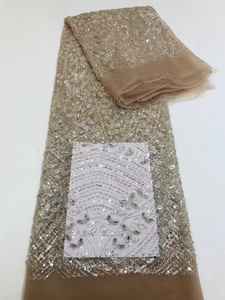 कशीदाकारी भारी बेडेड टुल फीता कपड़े के लिए पैटर्न के साथ सेक्विन कढ़ाई - Product Image 6