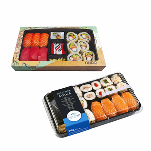 Boîte à bento en papier jetable pour salade de fruits, déjeuner, préparation de repas, rouleaux de sushi à emporter, nourriture japonaise, pics à emporter - Product Image 1