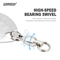 ROVORO Lames de spinnerbait bicolores anti-bruit avec roulement pivotant, kit de modification de leurre pour le black-bass et hameçon assist