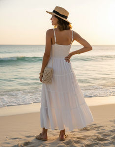 ชุดเดรสฤดูร้อนสำหรับผู้หญิง ผ้าสบายๆ เหมาะสำหรับเดินเล่นชายหาด วันหยุด และสวมใส่ในชีวิตประจำวัน - Product Image 6