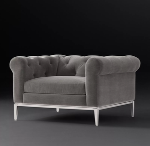 Canapé <span class=keywords><strong>Chesterfield</strong></span> de luxe capitonné en velours avec accoudoirs roulés pour salon - Product Image 3