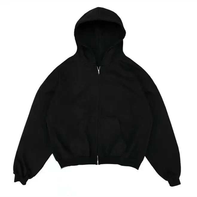 Sudadera con capucha de Heavyweight para mujer, de algodón, liso, liso, personalizado, con cremallera, bordada, de alta calidad, de gran tamaño, con cremallera