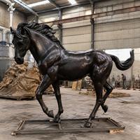 Sculpture de cheval équestre en cuivre, artisanat métallique, patine antique, statue d'animal personnalisée pour la décoration de hôtels de luxe, villas et jardins