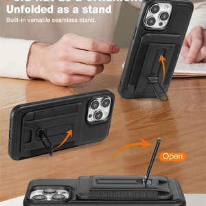 Nueva Funda Magnética de Cuero PU para iPhone 17 16 15 14 13 Pro Max con Ranura para Tarjetas, Soporte y Protección Multifuncional Antigolpes - Product Image 5