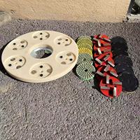 Ensemble de disques de ponçage électriques diamantés de 17 pouces (380 mm) pour ponceuse à sol |   Meulage et polissage du béton