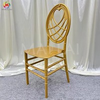 Chaise de banquet empilable en résine PP dorée, style Chiavari, pour mariage, événement, fête, hôtel, vente en gros