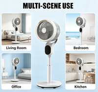 Ventilateur sur pied à circulation d'air réglable à 360 degrés avec télécommande, minuterie de 7 heures, ventilateur de refroidissement électrique pour la maison et le bureau
