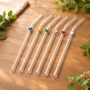 Série Saint-Valentin : Accessoires de pailles en verre colorées réutilisables, pailles personnalisées pour les amateurs de boissons en verre, emballage en vrac - Product Image 2