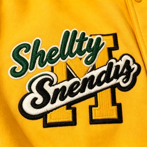 Customized Men Yellow Varsity <strong>Jacket</strong> Chenille Letter <strong>Patches</strong> Faux Leather Sleeve Streetwear Bomber <strong>Jacket</strong> Custom Varsity <strong>Jacket</strong> - Product Image 4
