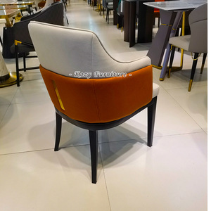 Sedia da Ristorante Moderna e Lussuosa, Arredamento per Sala da Pranzo, <span class=keywords><strong>Sedie</strong></span> da Pranzo <span class=keywords><strong>con</strong></span> Gambe Dorate in Velluto o Ecopelle - Product Image 5