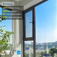 Fenêtre de balcon à double vitrage sur mesure en aluminium avec cadre ultra-fin, certifiée NFRC USA, fenêtres à battants en aluminium pour maison