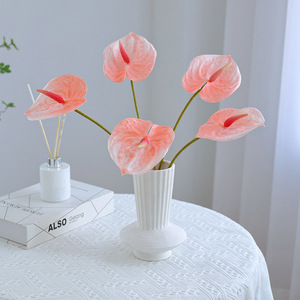 Linni Anthurium Artificiel 61cm en Caoutchouc Souple Haute Simulation pour Décoration de Mariage et Composition Florale - Product Image 4