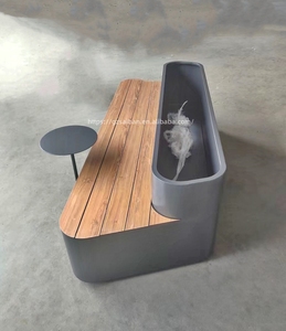 Plantador de metal Comercial Grande <span class=keywords><strong>para</strong></span> exteriores, jardineras de flores <span class=keywords><strong>para</strong></span> paisajismo de restaurante con Banco <span class=keywords><strong>para</strong></span> cafetería - Product Image 4