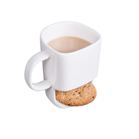 Porte-biscuits en céramique avec logo personnalisé, support de poche, biscuits vierges pour sublimation, tasse à café au lait, tasse à tremper avec poches à dessert