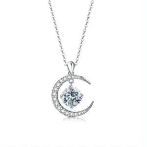 Prezzo all'ingrosso 925 Sterling Silver luna e le stelle forma collana per le donne alta gioielleria