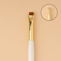 Pincel plano vegano fino para tinte de cejas, marca privada, pincel delineador de ojos con logotipo personalizado