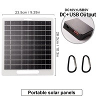 Panneau solaire USB pour le camping en plein air, chargeur de téléphone portable, panneau photovoltaïque flexible 5V 10W IP65 portable