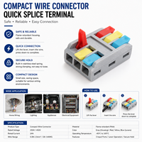 BOERDA Quick Connect LT-3, borne de raccordement compacte en cuivre, 32 ampères, 250 Vca, 24-14 AWG, connexions de fils électriques
