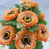 Bouquet de Ranunculus Artificiels en Soie Synthétique avec Feuillage pour Mariage, Vase, Décoration Florale de Table à Domicile