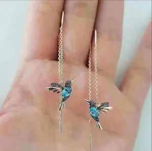 Colorful Flying Hummingbird Crystal Earrings For Girls, Women, Mother's Day Gift for Mom with Free Breathtaking Box