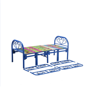 Hot Sale Metal Folding Single Beds Steel Collapsible Portable Bed with <b>Mattress</b> Iron Camping Bed for Bedroom workers' dormitory - Product Image 2